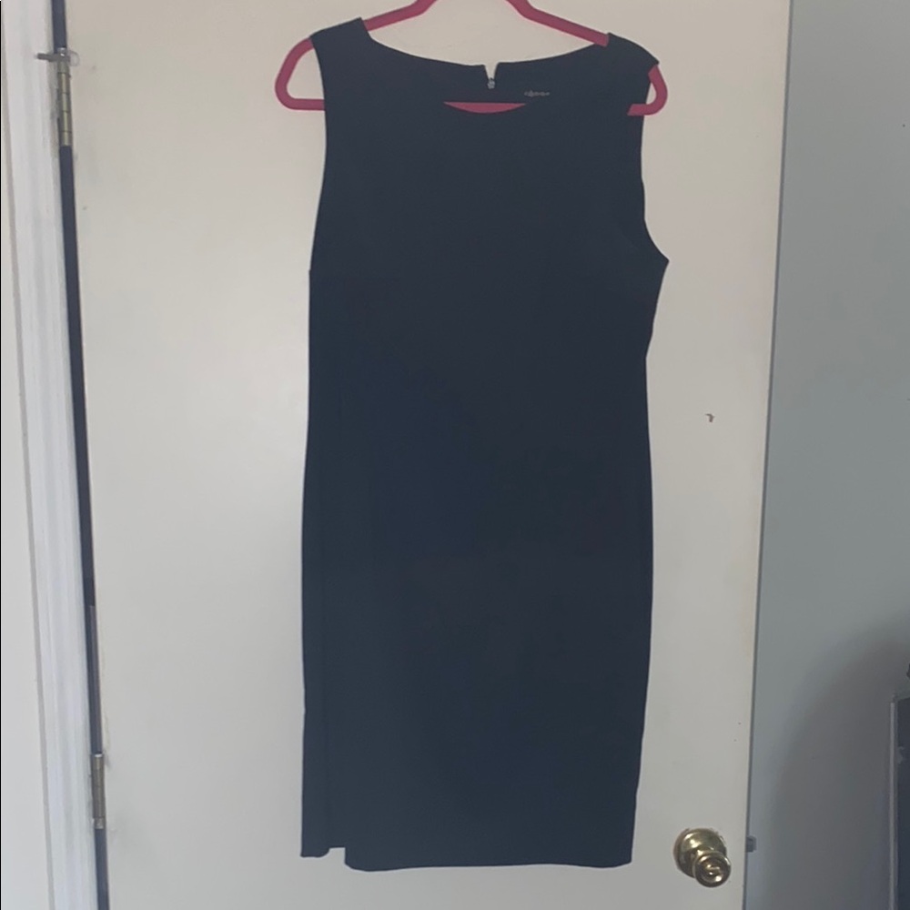 ❤️ 5 for 20.00 Connected Apparel Black Sheath Midi Dress Bateau Neckline